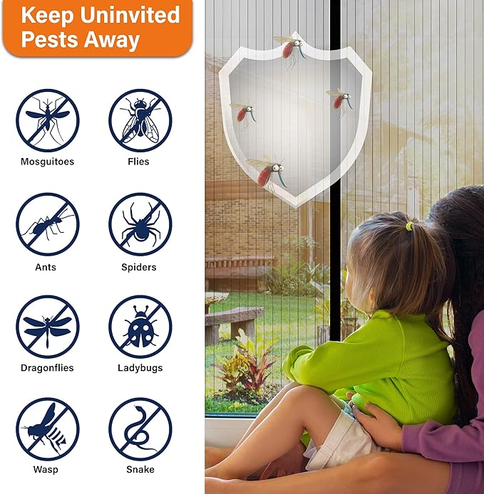 Magnetic Screen Door, Keep Bugs Out, Pet & Kid Friendly，Works - Image 5