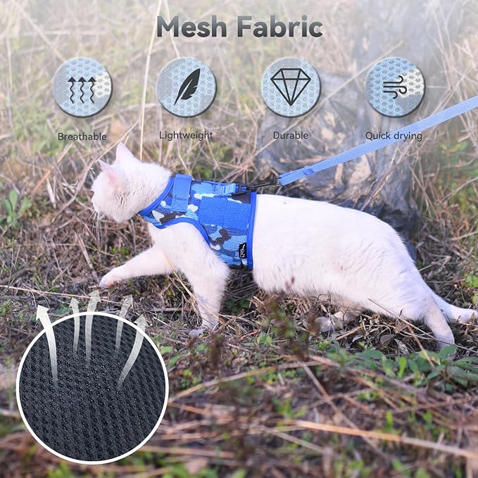 Tactical Cat Harness and Leash for Walking Escape Proof Breathable Mesh Fabric - Image 4