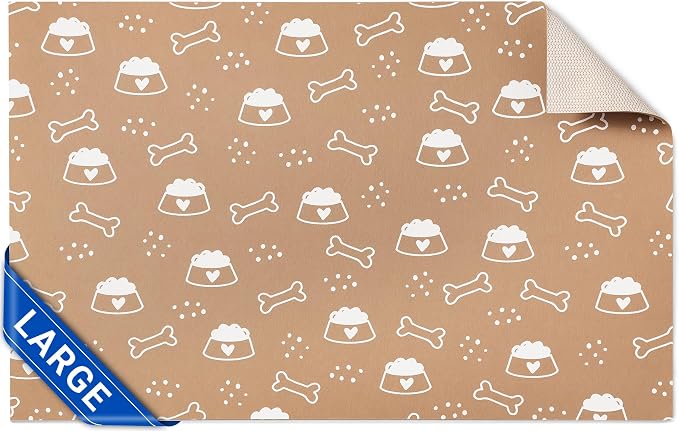 Cooyes Large Dog & Cat Food Mat 17.5"×36", Ultra-Absorbent Dog Bowl Mat by Cooyes