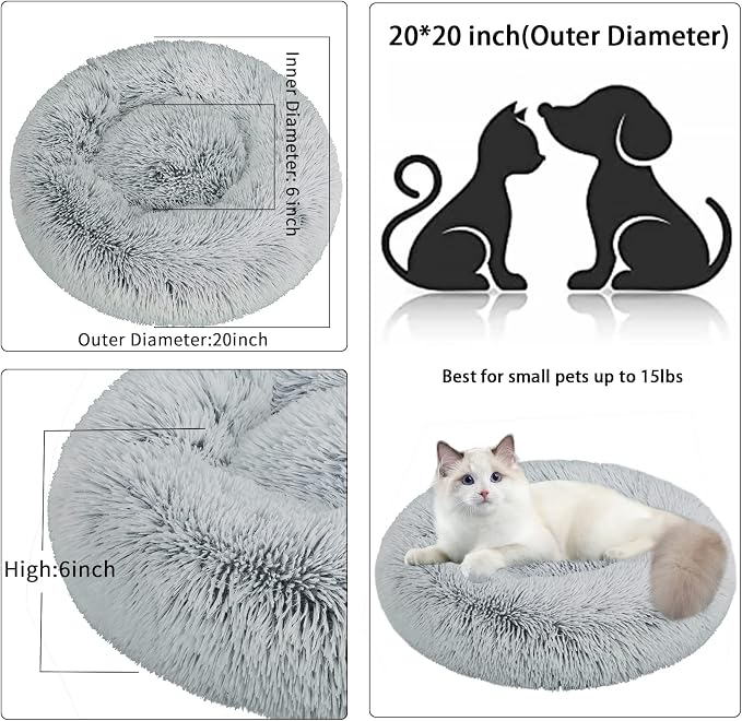 Cat Beds for Indoor Cats, 20 Inch Dog Bed for Small Melium Large Dogs, - Image 5
