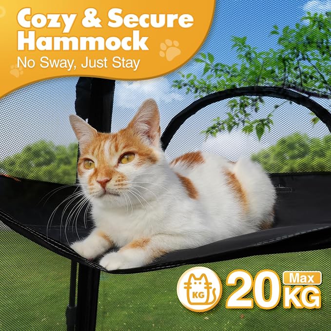 Extra Large Catio Outdoor Cat Enclosure, Rywell 3-Tier Spacious Outdoor Cat Tent - Image 7