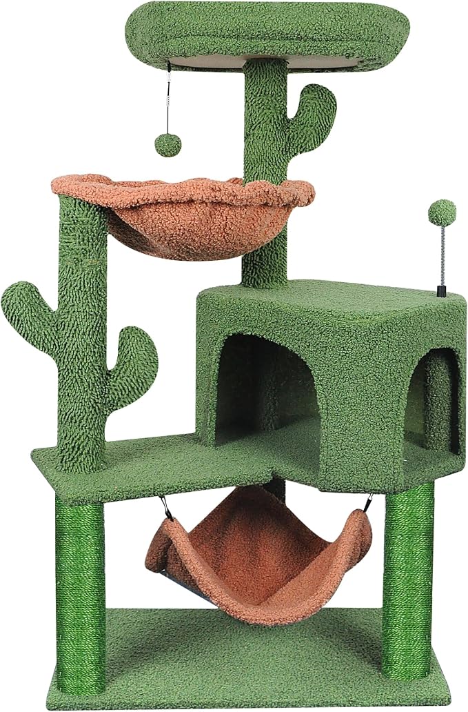 YUNIQUE Cat Tree with Cat Condo Scratch Post and Big Hammock by YUNIQUE