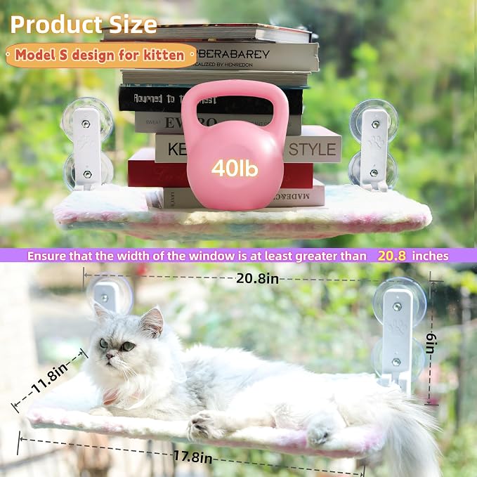 Foldable Cat Window Perch, Cordless Cat Hammock - Image 2