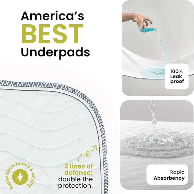 IMPROVIA® Washable Underpads, Heavy Absorbency Reusable Incontinence Pads - Image 2