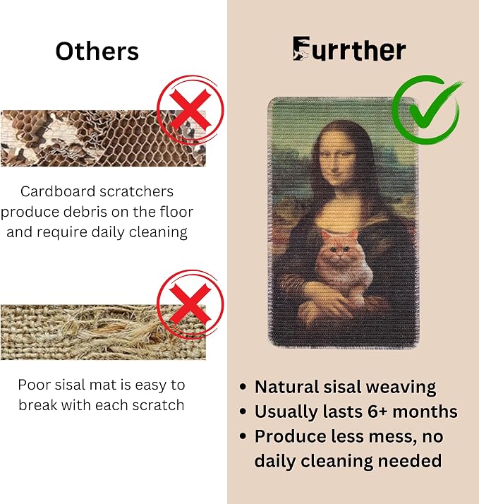 Sisal Cat Scratcher Mat, Durable and Shedding-Resistant Cat Scratching Surface - Image 4