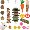 Grddaef 20 PCS Bunny Chew Toys, Apple Wood and Timothy Sticks - GlobalHabitat Supply