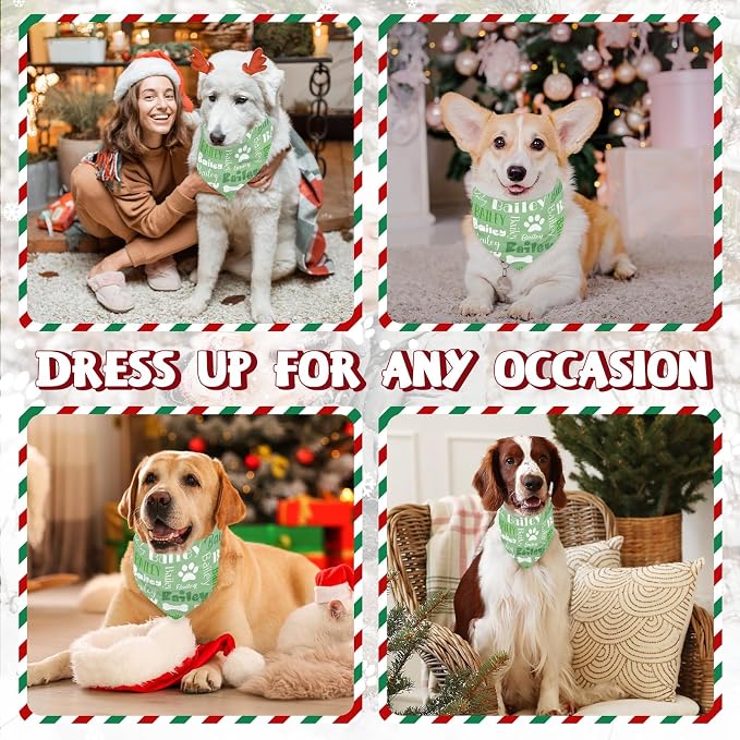 Personalized Dog Bandanas Custom Neckwear Name Button Anti-loosening Dog Scarf - Image 6