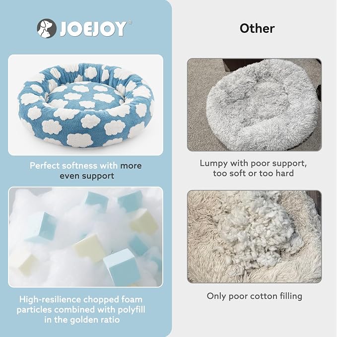 JOEJOY Donut Large Dog Bed, Cute Round Calming Dog Bed - Image 4