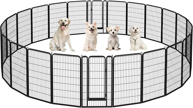 Yaheetech Dog Playpen Outdoor, 47 inch 24 Panels Dog Pen Indoor Heavy Duty by Yaheetech