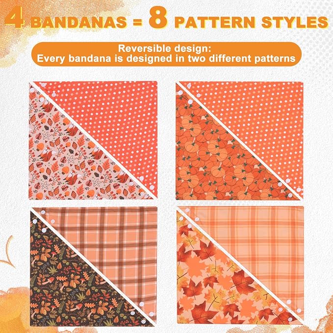 PAWCHIE Dog Bandanas Small Reversible Styles Pet Triangle Scarf Bibs - Image 3