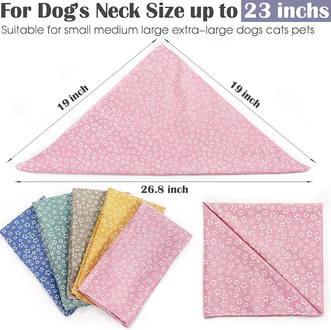 4PCS Spring Dog Bandanas Cat Birthday Cute Soft Cotton Puppy Scarfs Washable - Image 2
