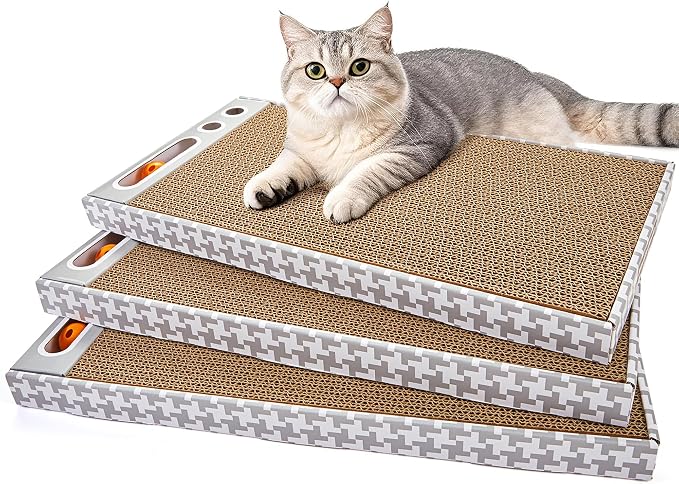 Cat Scratching Board 3 Pack – Reversible Cardboard Scratcher by Unknown