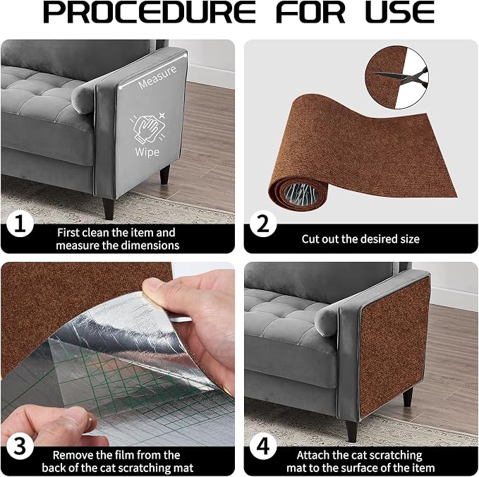 2 Pcs 39.4"x15.8" Cat Scratch Mat, Cat Scratch Couch Furniture Protector - Image 4