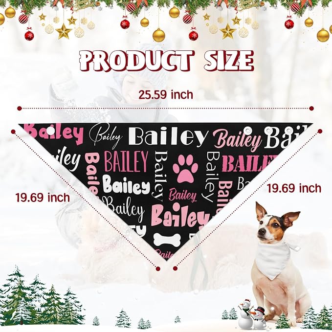 Personalized Dog Bandanas Custom Neckwear Name Button Anti-loosening Dog Scarf - Image 7