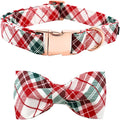 Dog Collar, Christmas Dog Collar Plaid Pet Collar Bow Holiday Bows Girl Boy by BoboRainbow