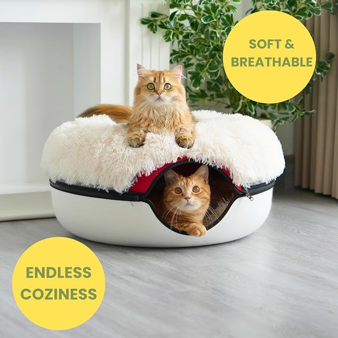 CATTASAURUS Peekaboo Cat Cave for Multiple & Large Cats Up to 30-45 Lbs - Image 5