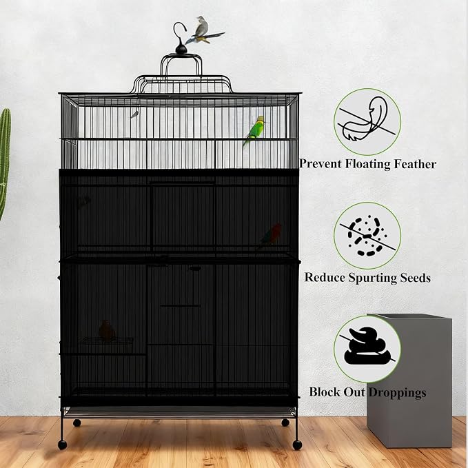Bird Cage Seed Catcher, Bird Cage Net, Large Stretchy Form Fitting Mesh Skirt - Image 4