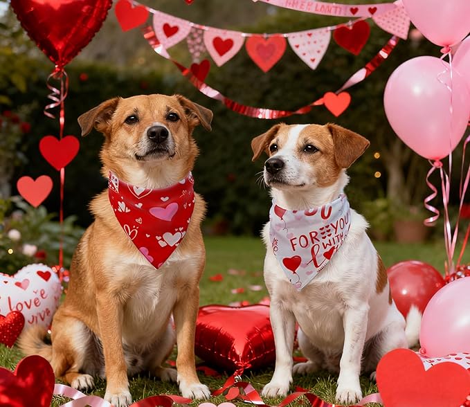 Valentine's & St. Patrick's Day Dog Bandana Set 2PCS-XLarge, Holiday Party - Image 7