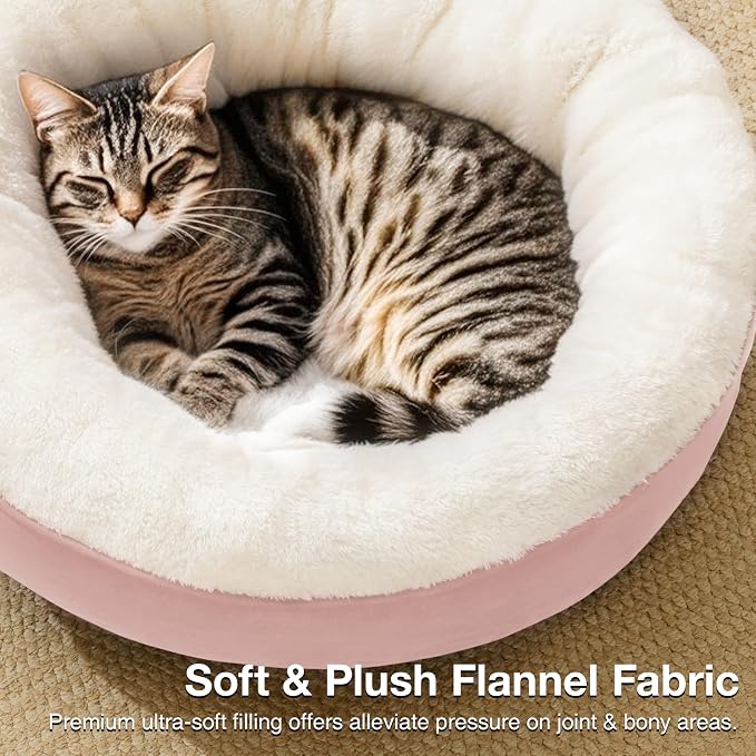 Love's cabin Round Donut Cat and Dog Cushion Bed, 20in Pet Bed - Image 7