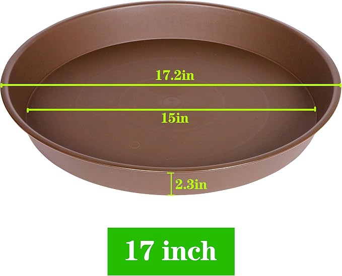 4 Pack of 16 17 inch Plant Saucer, 2.3" Depth, Heavy Duty Deep Plant Trays - Image 3
