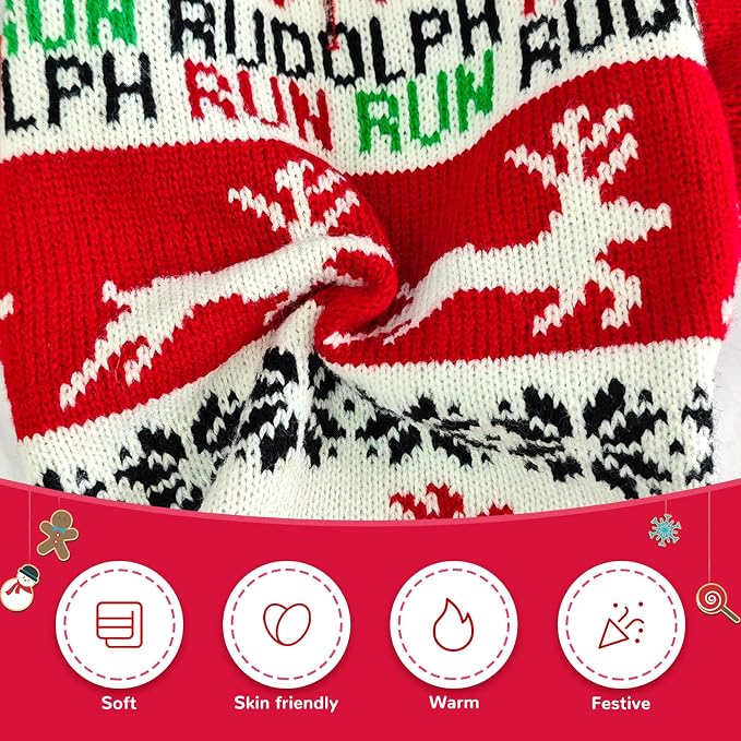 Dog Christmas Sweater Xmas Pet Clothes Cute Reindeer Christmas Dog Costume - Image 4