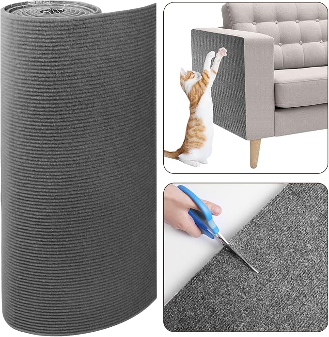 Cat Scratch Furniture Protector, 23.6"x15.8" Cat Scratching Mat, Trimmable by Vefhby