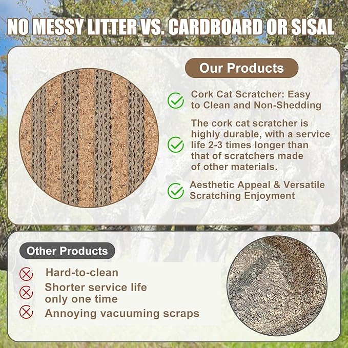 Cat Scratcher Mat-Cork Cat Scratch Pad Rug-cat Couch Protector-Wall Scratchers - Image 5