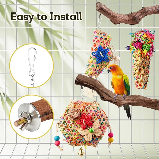 Bird Toys, Parakeet Foraging Toys, Hanging Chewing Toys - Image 6