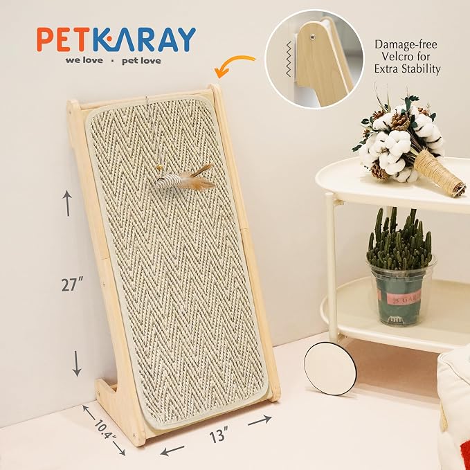 PETKARAY Cat Scratcher, Sisal Cat Scratching Ramp, L Shape Scratch Board - Image 7