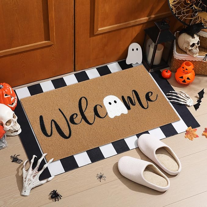 Tinideya 2 Pcs Door Mat Welcome Non Slip Coir Mats Floor Layering Doormats - Image 5