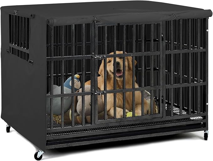 Explore Land Dog Crate Cover Heavy Duty Polyester Pet Kennel Sunshade Universal by ExploreLand