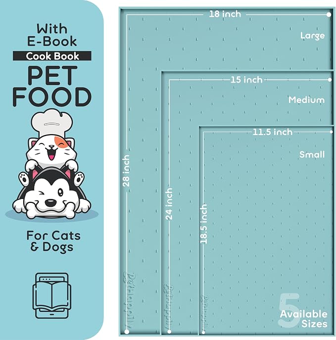Dog Food Mat - 28x18 Raised Edges Dogs Mat - Image 2