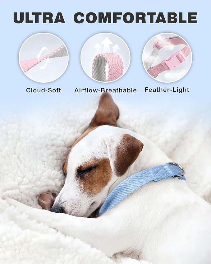 Dynmeow Soft and Breathable Cotton Dog Collar, Durable Adjustable Heavy-Duty - Image 4