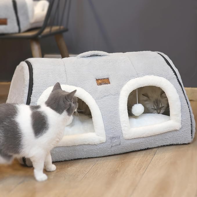 Cat Bed for Indoor Cats，Foldable cat cave，Anti-Slip & Water-Resistant - Image 7