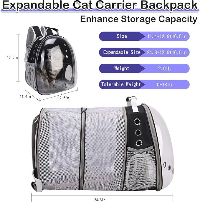 Expandable Cat Backpack Carrier Bubble - Image 2