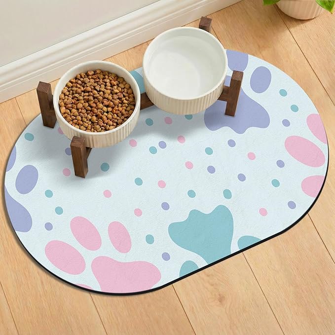 Dog Feeding Mat 24''x16'', Absorbent Pet Food Mat, No Stains Quick Dry Pet by METEOROCK