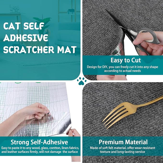 Climbing Cat Scratcher Mat Trimmable Cat Scratching Post Carpet 78.7'' x15.8'' - Image 3