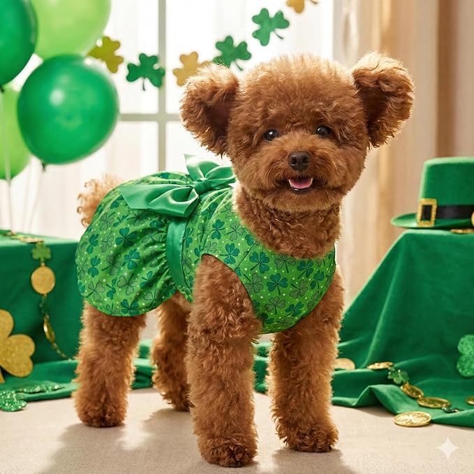 St. Patrick's Day Dog Dress, Soft Breathable Pet Clothes - Image 6