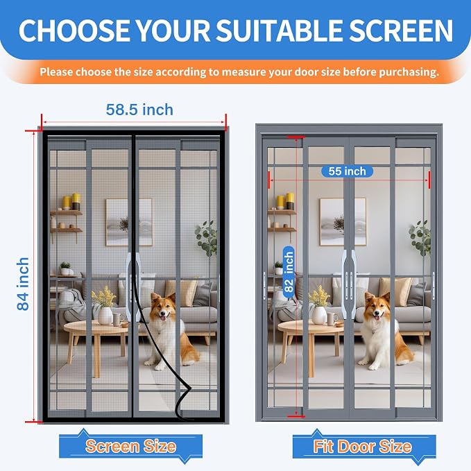 Upgraded PET Mesh Magnetic Screen Door Stronger Than Fiberglass and Polyester - Image 2