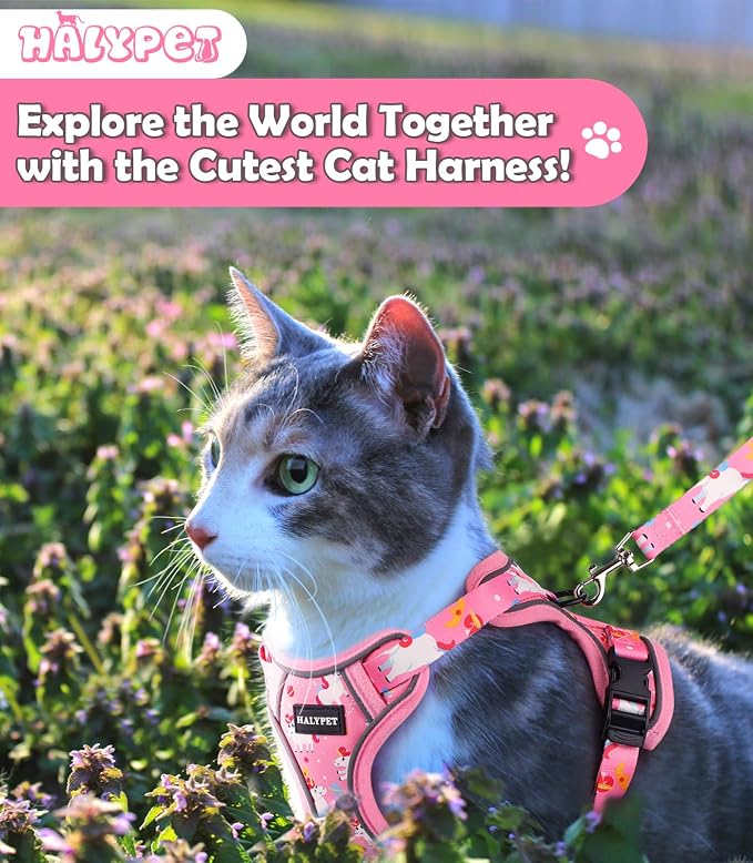 Halypet Cat Harness and Leash Set Cute Escape Proof Vest Harness - Image 2