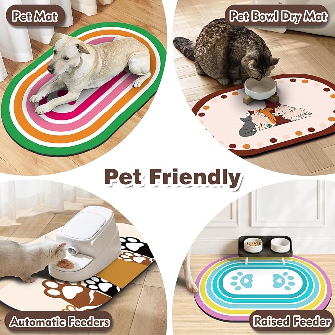 Pet Feeding Mat – 20''x12'' Absorbent Dog Food Mat, Pet Water Mats Protect Floor - Image 6