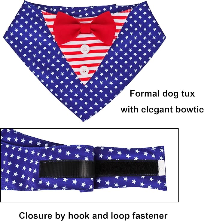 ADOGGYGO American Flag Dog Tuxedo Bandana - Image 5