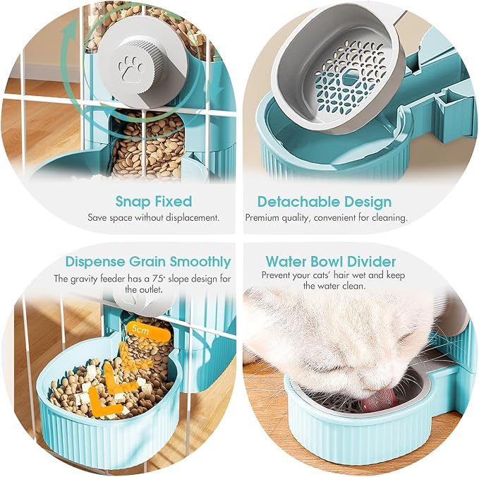 GPY Automatic Hanging Gravity Pet Feeder and Water Dispenser Set ，Automatic - Image 5