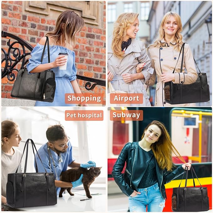 Fashion Dog Purse Pet Carrier Leather Bag - Image 5