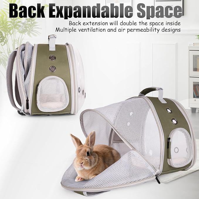 Back Expandable Backpack for Small Animals, Portable Travel Bag Breathable Pet - Image 2