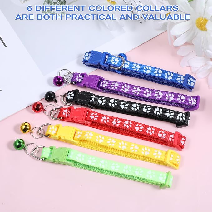 6 Pcs Collar for Cats, Breakaway Cat Collars Reflective Safety Kitten Collar - Image 9