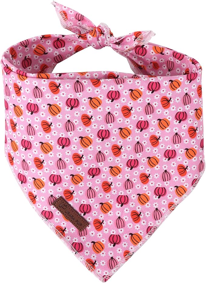 Halloween Pumpkin Dog Bandana, Halloween Triangle Bid Scarf by UPURARAPUP