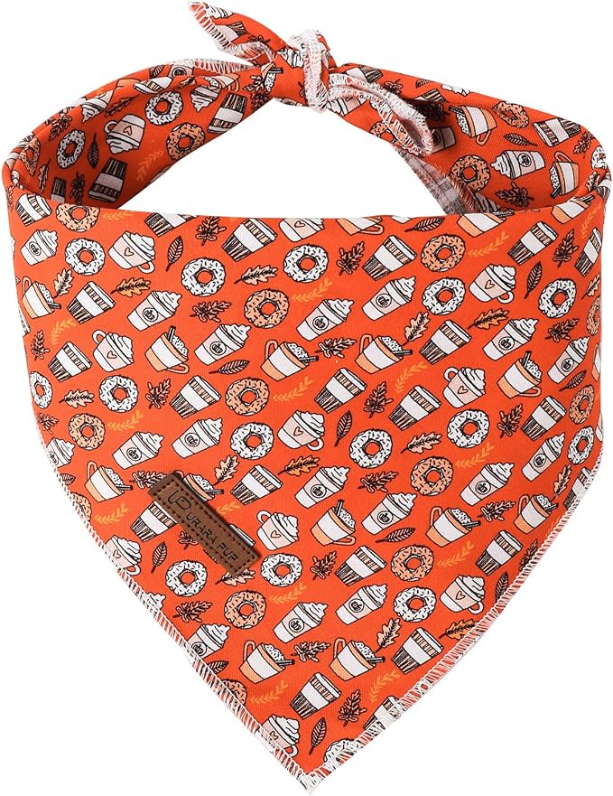 Fall Dog Bandana, Autumn Triangle Bid Scarf by UPURARAPUP