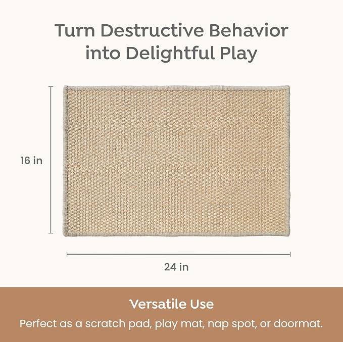 Premium Brazilian Cat Scratcher Mat – 24'' x 16'' Natural Fiber 100% Sisal - Image 3