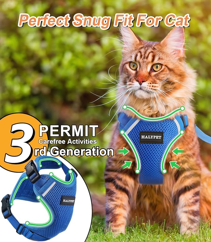 Halypet Cat Harness and Leash Set Escape Proof Soft Adjustable Cat Leash - Image 6